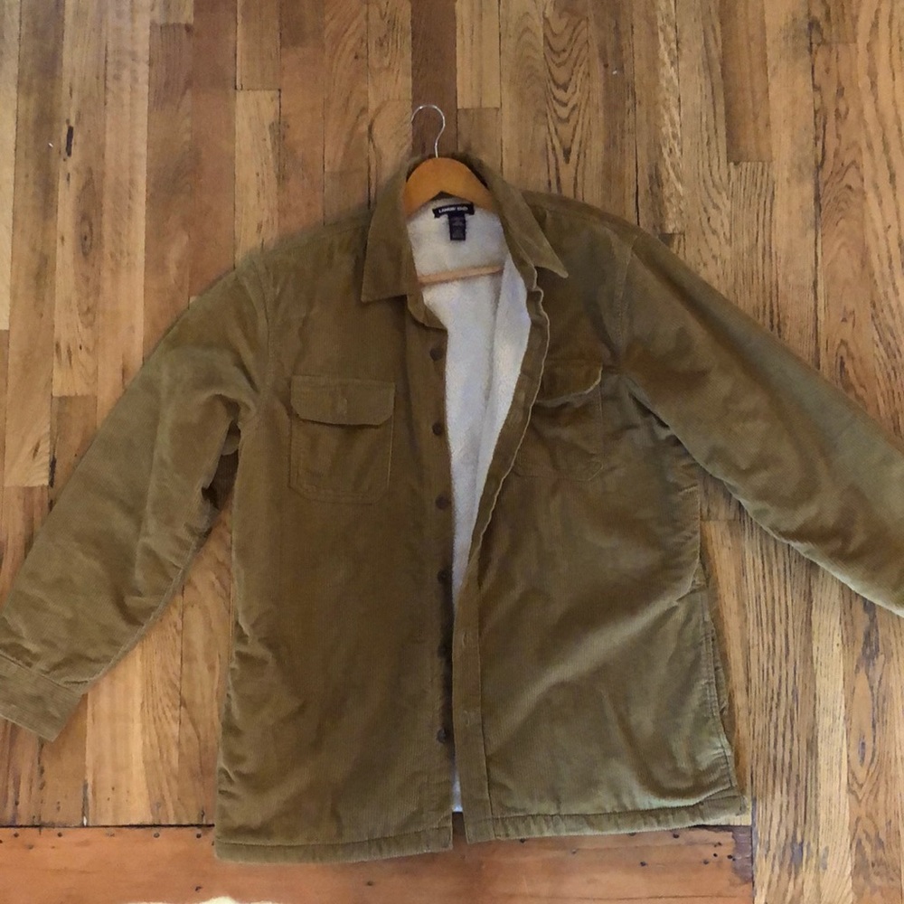 Land’s End Corduroy Sherpa lined Shacket Jacket size Large 42-44